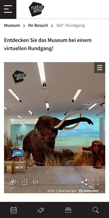 Naturama Aargau: Screenshot Website mit Panorama-Rundgang