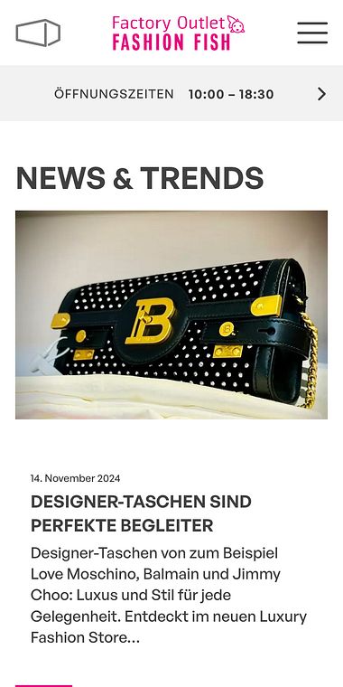 Fashion Fish: Screenshot der Website (Mobile) News & Trends