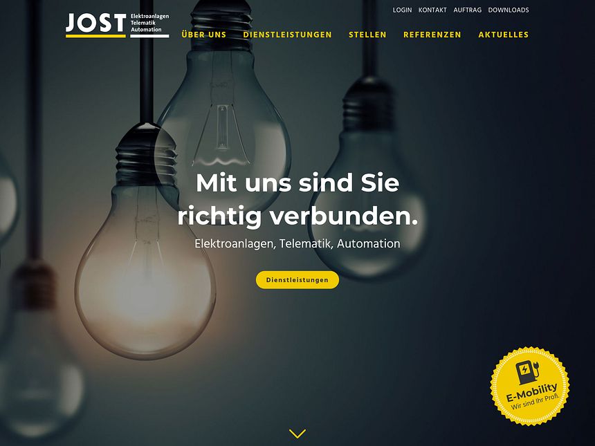 Jost Elektroanlagen: Screenshot der Homepage