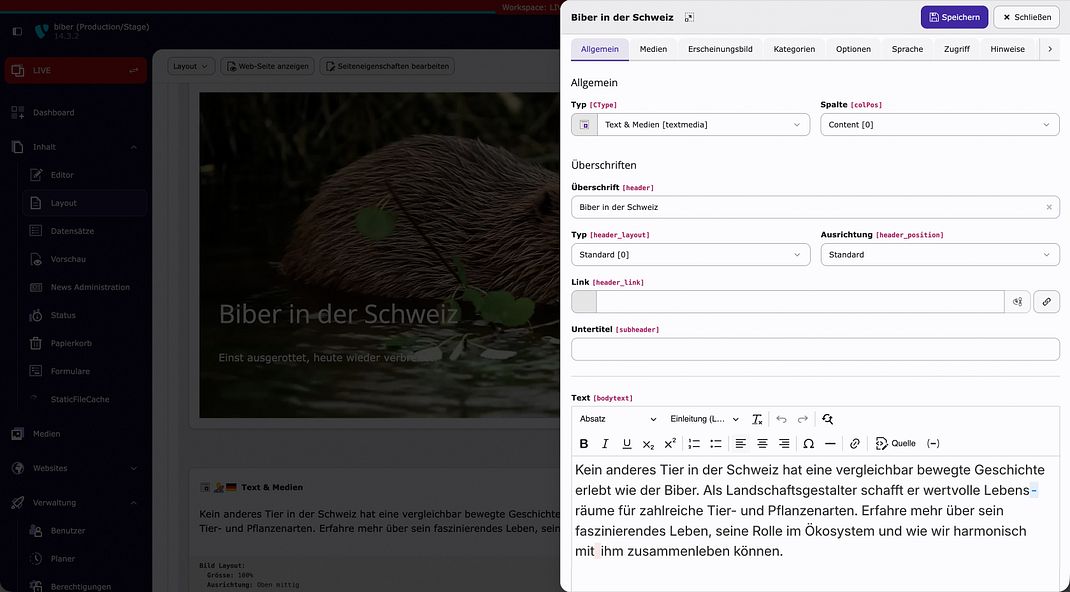 Context Panel in TYPO3 14