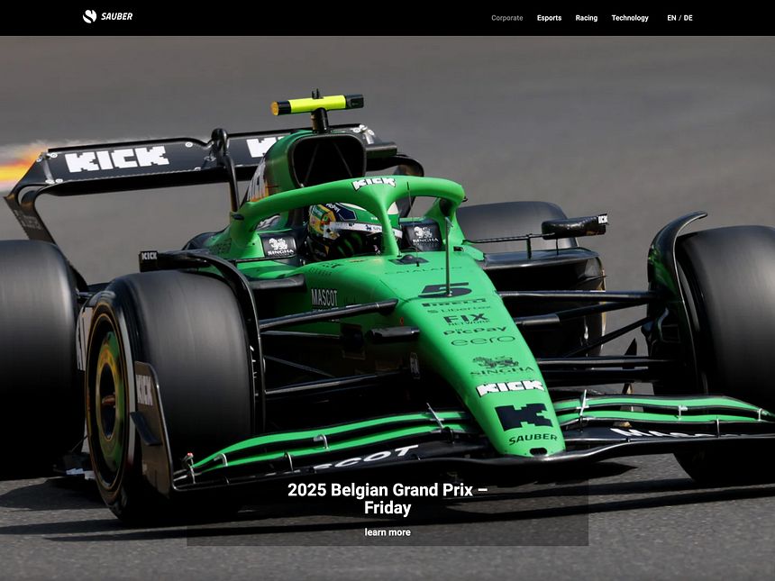 Screenshot der Website sauber-group.com