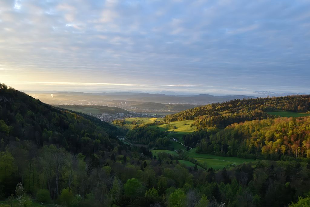 Webcam Klinik Barmelweid: abendlicher Blick ins Tal